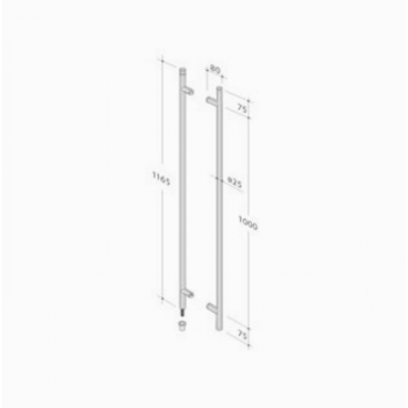 pba 200C-V Pull Handle with Lock in Stainless Steel AISI 316L