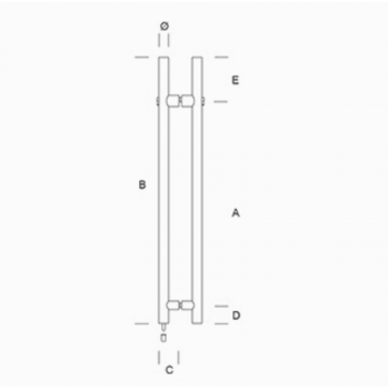 pba KLS.Y01.0000 Pull Handle with Lock in Stainless Steel AISI 316L