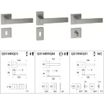 Phoenix Reguitti Inox Door Handle with Slim Square Rosette