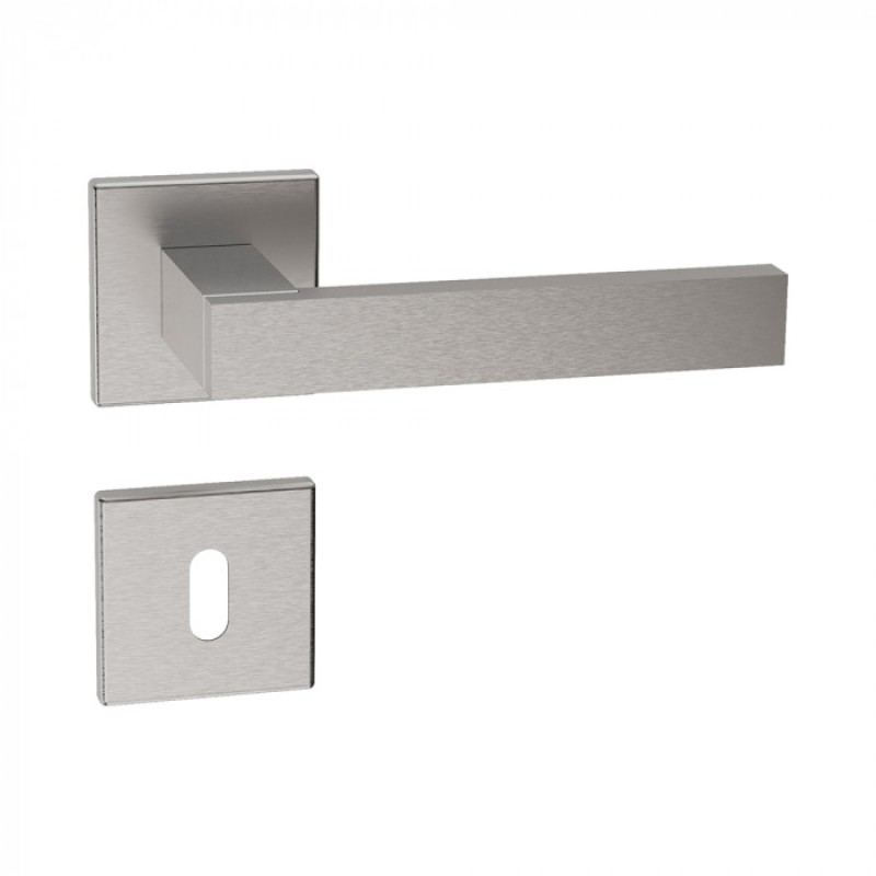 Phoenix Reguitti Inox Door Handle with Slim Square Rosette