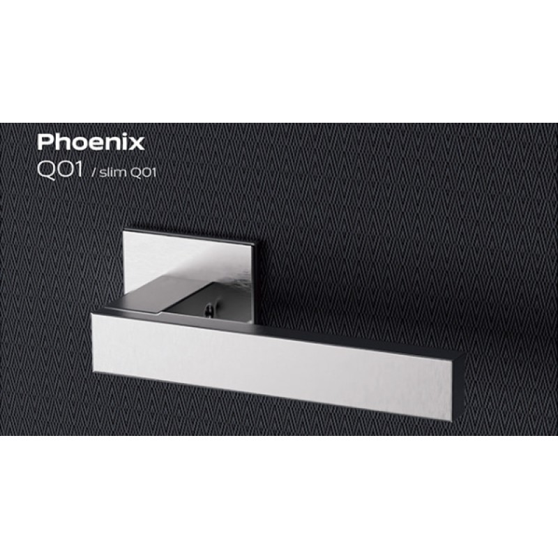 Phoenix Reguitti Inox Door Handle with Slim Square Rosette