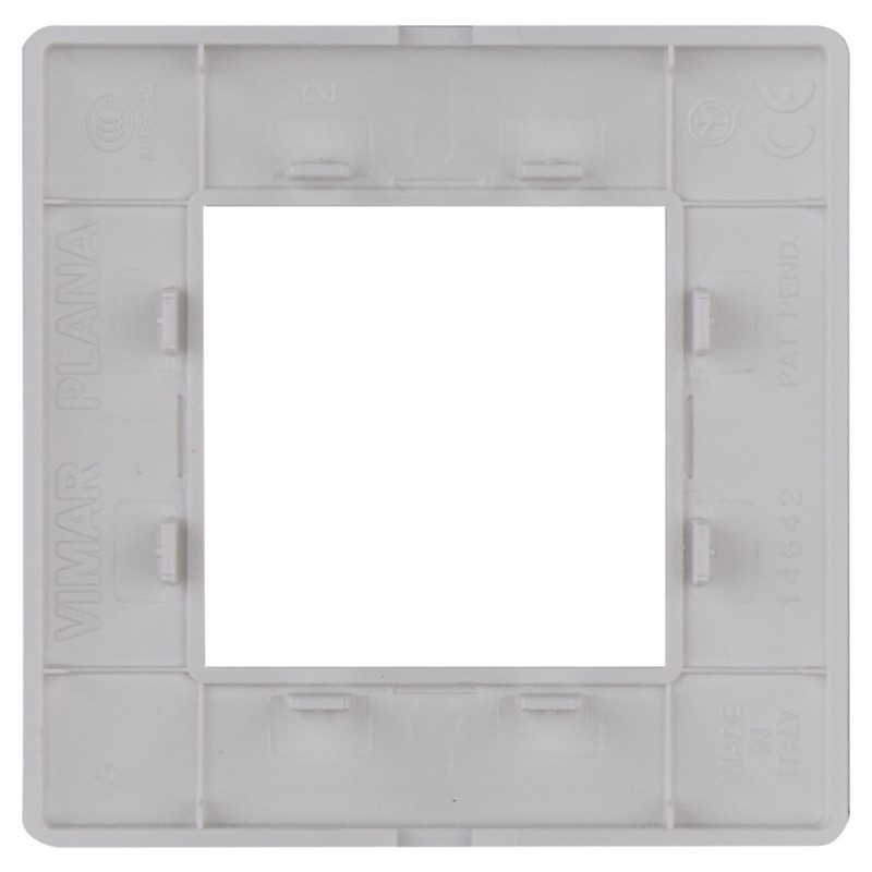 Cover Plate 2 Module Plana Vimar 14642 80x80x9 mm Various Colors