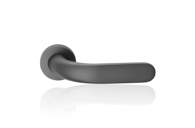 Point Satin Anthracite Finish Door Handle With Rose With Sophisticated Shape Linea Calì Design