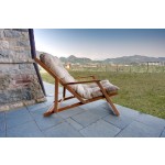 Adjustable Wooden Armchair Itaca Losa with Removable Cushion