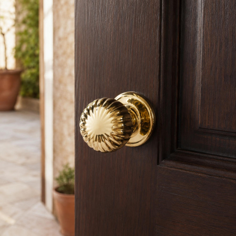 Margherita Arieni 127 Door Knob Ø70 mm in Brass