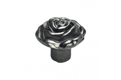 Classic Cabinet Knob Linea Calì Rose PB with Aged Iron Brass Finishing