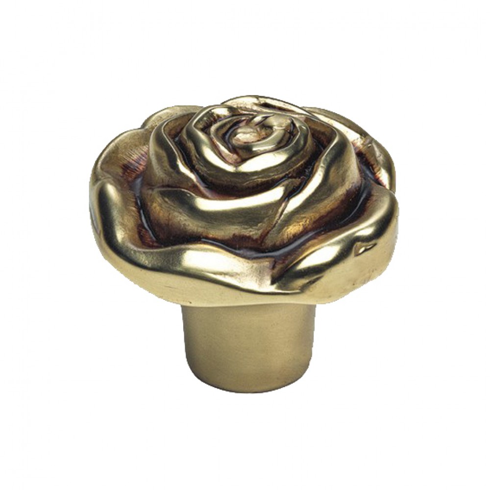 Classic Cabinet Knob Linea Calì Rose PB with French Gold Finishing