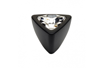 Furniture Knob Linea Calì Crystal 324 PB VE with Swarowski Matt Black