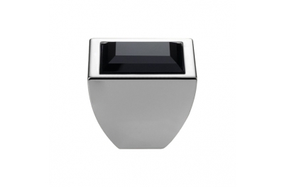 Furniture Knob Linea Calì Elios Crystal CR with Black Jet Swarowski®