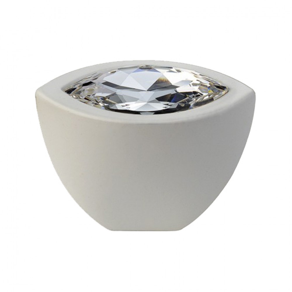 Furniture Knob Linea Calì Elipse Crystal with Swarowski® Matt White