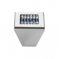 Cabinet Knob Linea Calì Mesh Crystal PB with Blue Swarowski® Polished Chrome