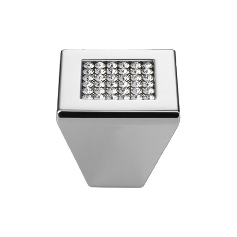 Furniture Knob Linea Calì Mesh Crystal PB with Mesh Swarowski® Polished Chrome