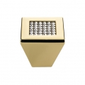 Knob for Furniture Linea Calì Mesh Crystal PB Swarowski Pure Gold