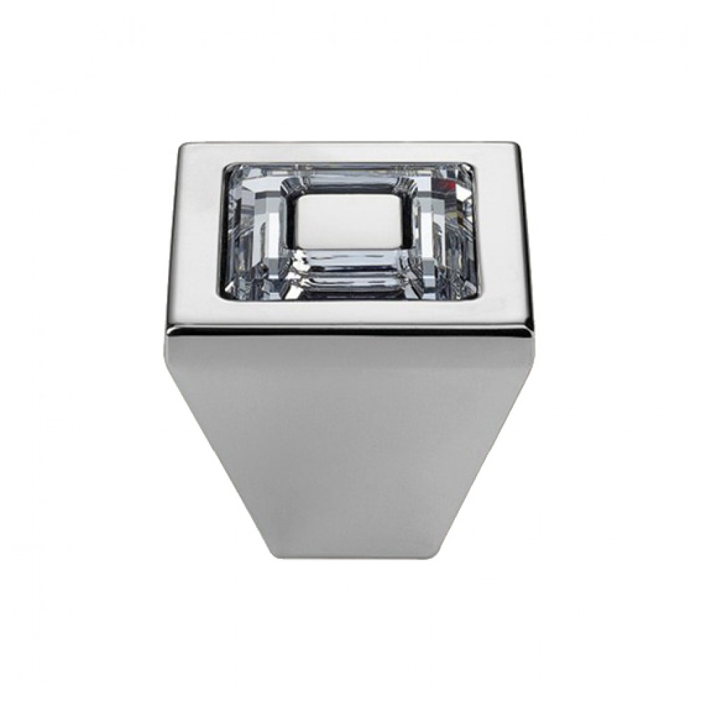 Furniture Knob Linea Calì Ring Crystal PB with Swarowski® Polished Chrome