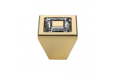 Furniture Knob Linea Calì Ring Crystal PB with Swarowski® Gold Plated