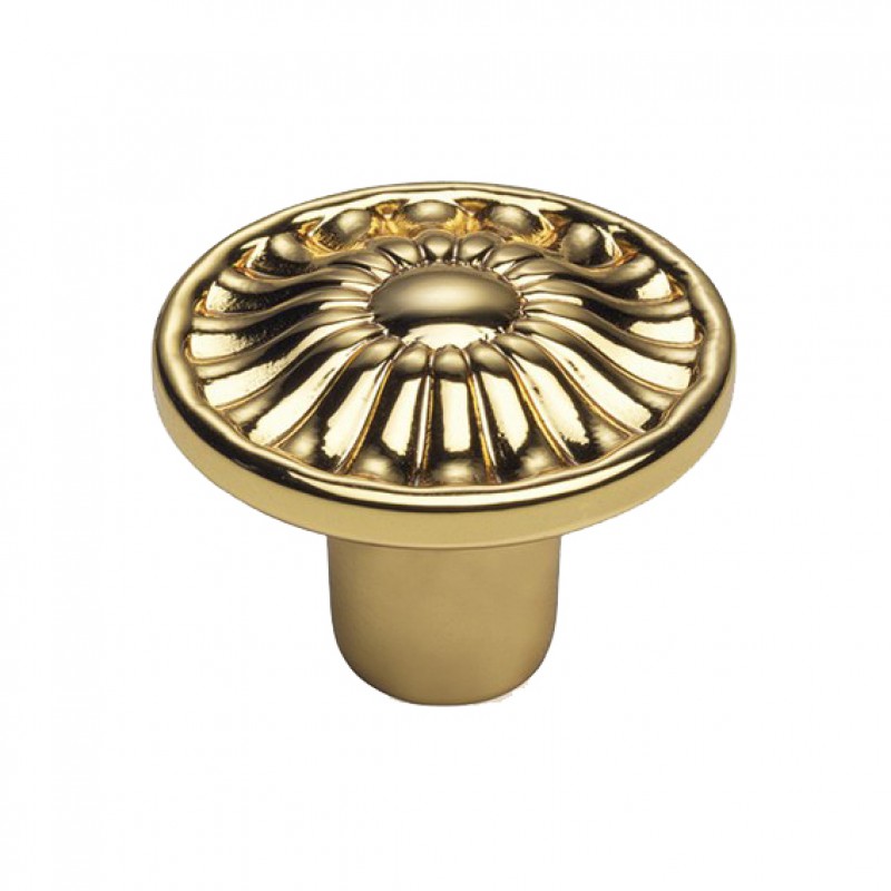 Vintage Cabinet Knob Linea Cal Crystal Daisy PB in Gold Plated
