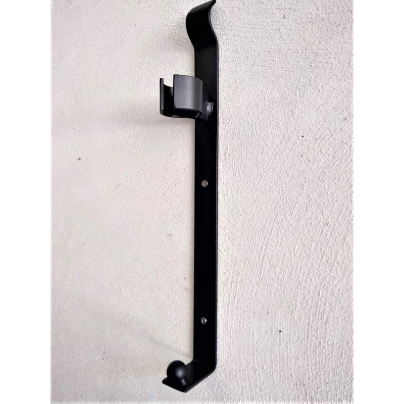 Wall Bottle Holder in Black Steel for Classic Wine Made in Italy Giove