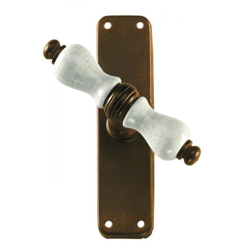 Prague Galbusera Cremone Bolt Window Handle with Plate Porcelain Wrought Iron