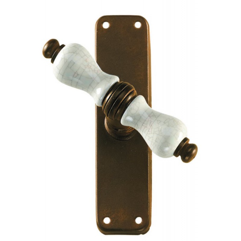 Prague Galbusera Cremone Bolt Window Handle with Plate Porcelain Wrought Iron