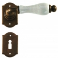 Praga Galbusera Porcelain and Wrought Iron Door Handle