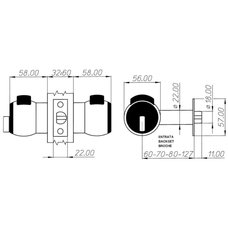 PremiApri Meroni Nova 12 Tubular Lock with Button