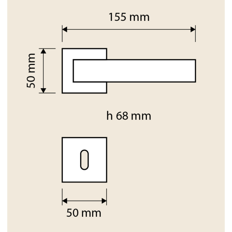 Prisma Linea Calì Door Handle Rhomboid-Shaped Grip