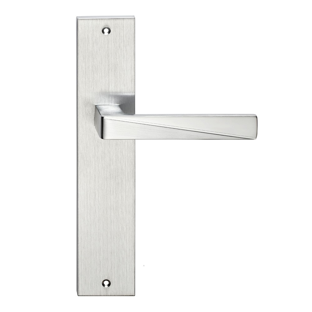 Prisma Series Fashion forme Door Handle on Plate Frosio Bortolo With Particular Cut