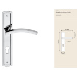 Linea Calì Profilo Door Handle with Plate Brass Finish of Your Choice