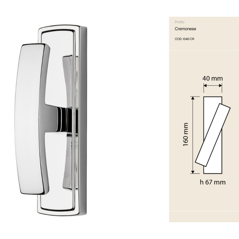 Profilo Linea Calì Cremone Bolt Window Handle Made of Brass