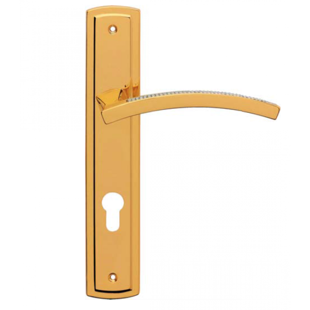 Profilo Mesh Door Handle on Plate Linea Calì Crystal