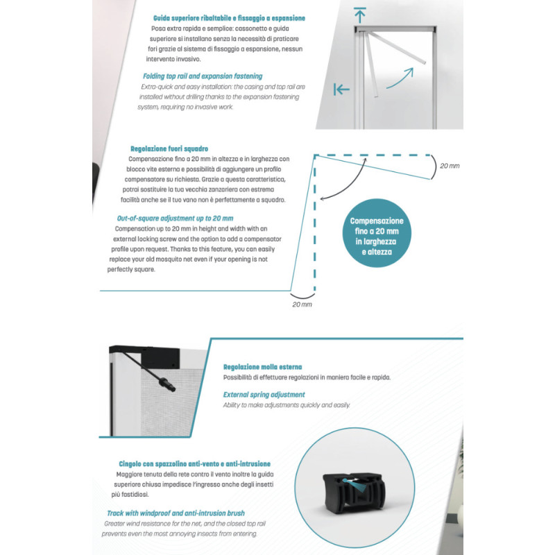 Proxima Effezeta Lateral Mosquito Screen with Tank Track System