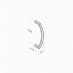 PVD-200-051 pba Pull Handle in stainless steel PVD treatment 