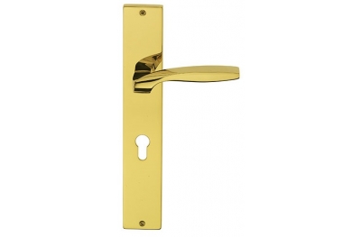 Quadrata Fashion Line PFS Pasini Brass Door Handle on Plate