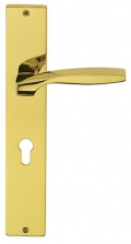 Quadrata Fashion Line PFS Pasini Brass Door Handle on Plate