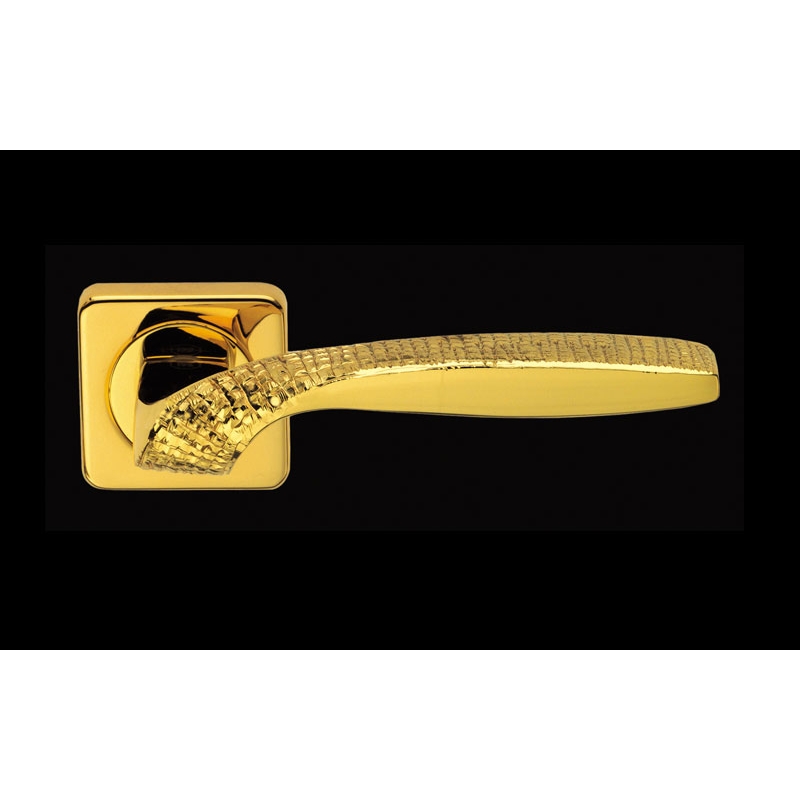 Quadrata Stone Jewellery PFS Pasini Door Handle with Rose and Escutcheon