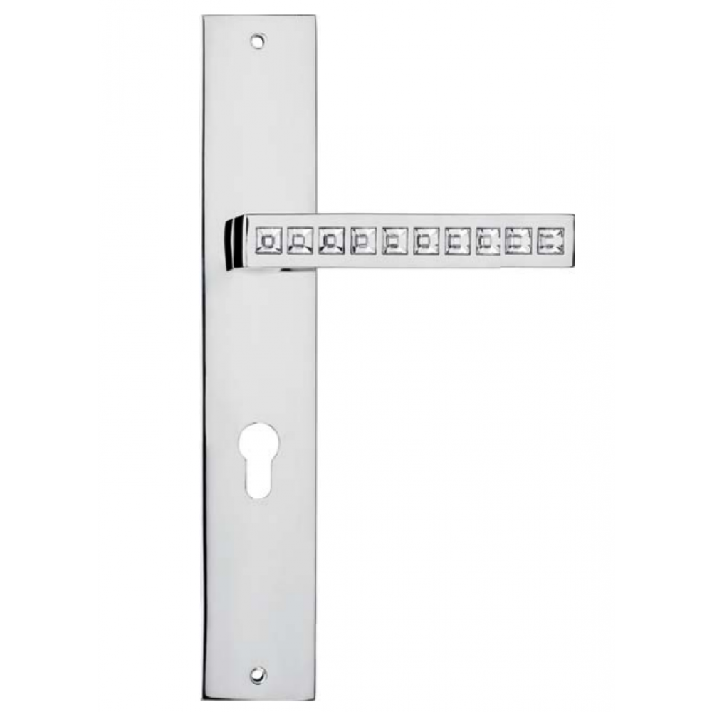 Reflex Door Handle on Plate Linea Calì Crystal