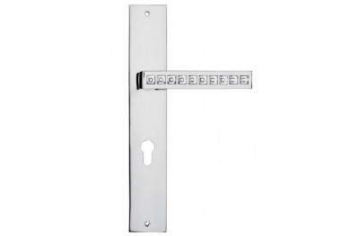 Reflex Door Handle on Plate Linea Calì Crystal