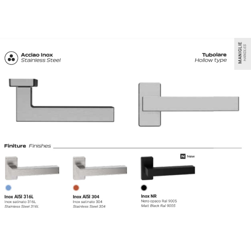 Reguitti Genève Q03 / 9QM Door Handle Stainless Steel