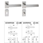 Reguitti Genève Q03 / 9QM Door Handle Stainless Steel