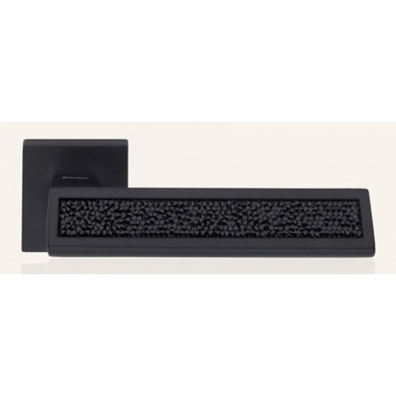 Riflesso Jet Rocks Door Handle on Rosette Linea Calì Crystal