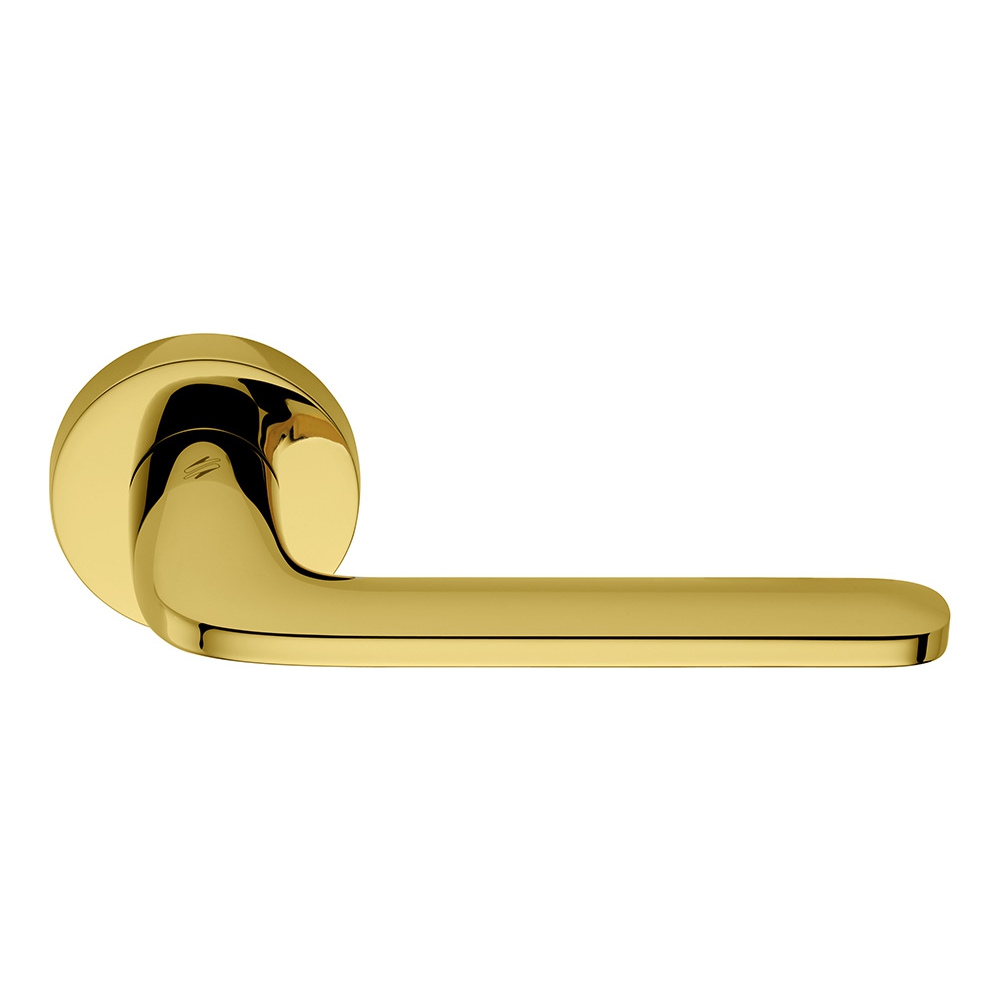 Roboquattro Polished Chrome Door Handle on Rosette Smooth Without Corners by Colombo Design