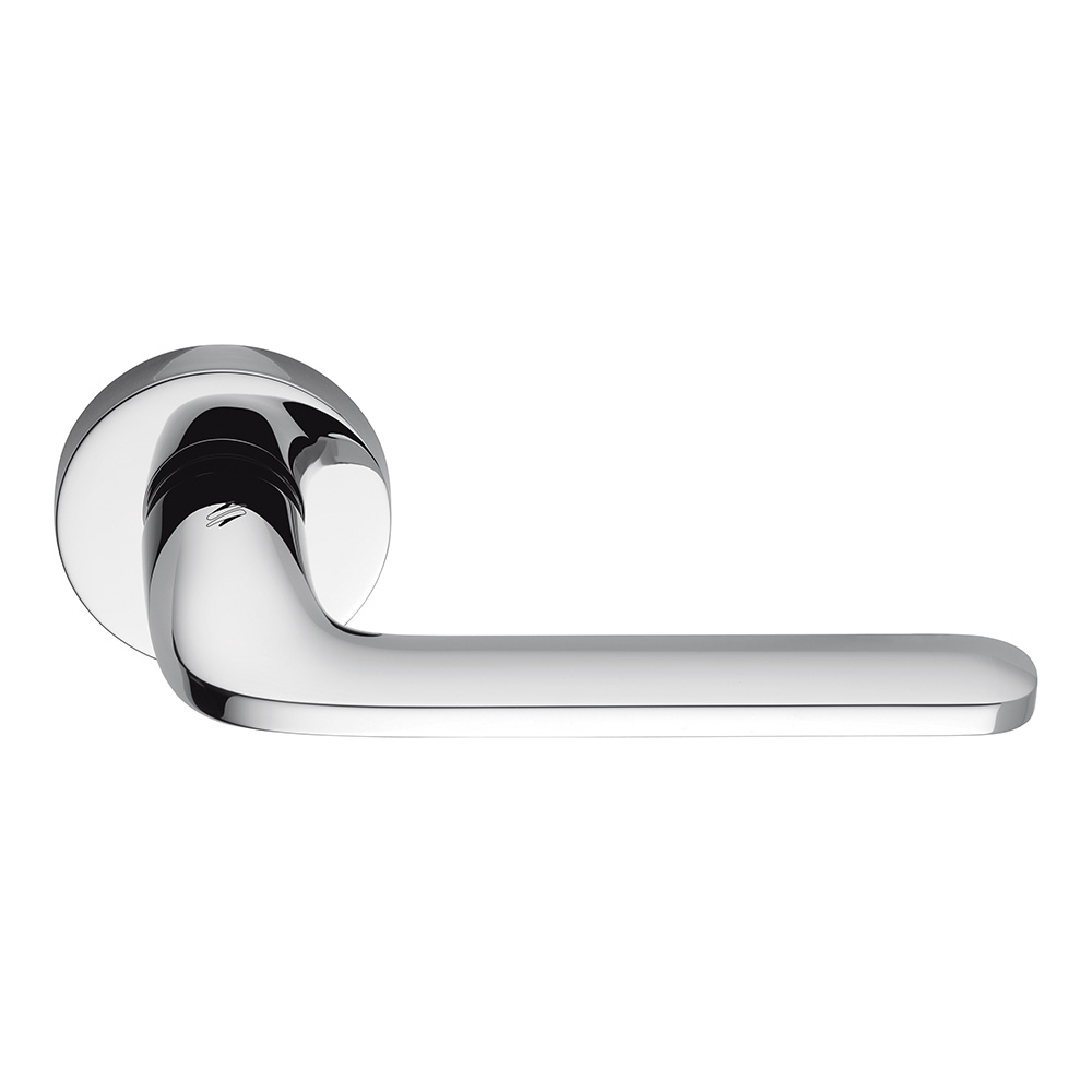 Isy Polished Chrome Door Handle on Rosette Studio Bettonica Leone for Colombo Design