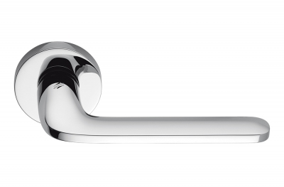 Isy Polished Chrome Door Handle on Rosette Studio Bettonica Leone for Colombo Design