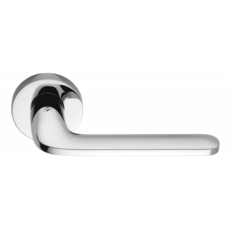 Isy Polished Chrome Door Handle on Rosette Studio Bettonica Leone for Colombo Design