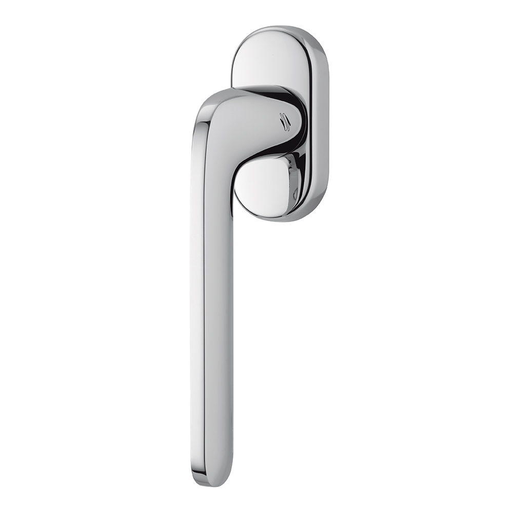 Roboquattro Polished Chrome Door Handle on Rosette Smooth Without Corners by Colombo Design