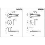 Robot6 Colombo Design Door Handle with 6 mm Round Rose