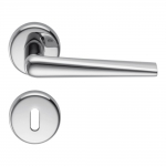 Roboquattro Polished Chrome Door Handle on Rosette Smooth Without Corners by Colombo Design