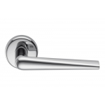 Roboquattro Polished Chrome Door Handle on Rosette Smooth Without Corners by Colombo Design