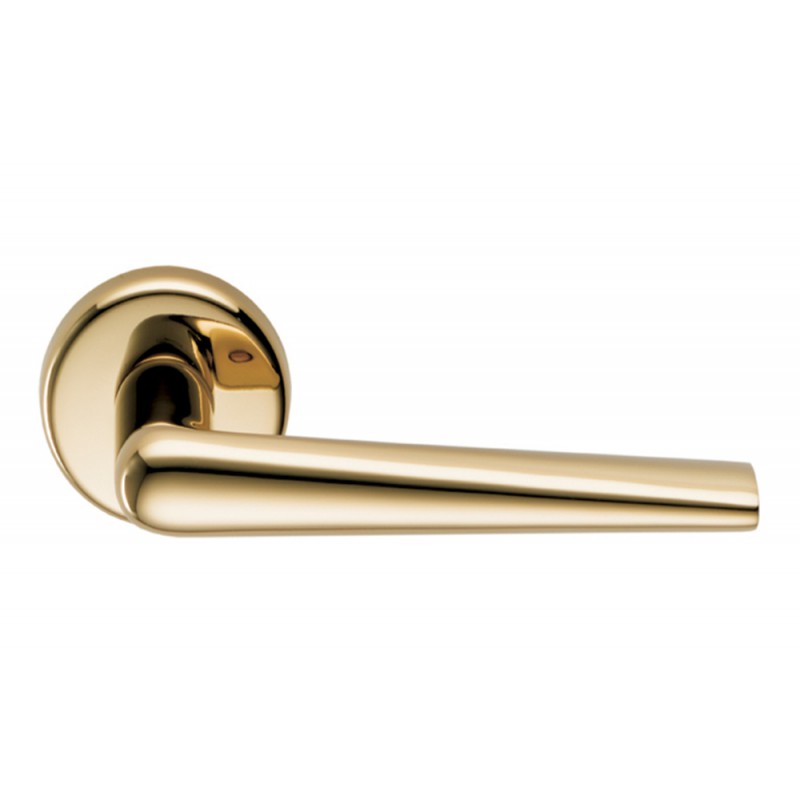 Robotre Zirconium Gold HPS Door Handle on Rosette for Architectural Projects by Colombo Design