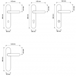 Rococò Door Handle on Plate Linea Calì Vintage